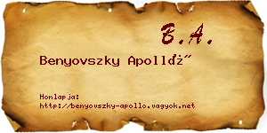 Benyovszky Apolló névjegykártya